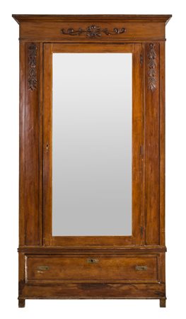 ARMADIO Liberty ad un'anta in noce. Sicilia primi '900 Misure: cm 135 x 53 x...