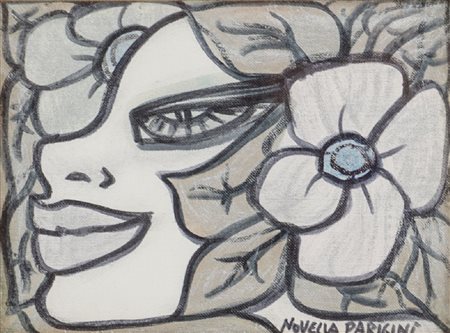 NOVELLA PARIGINI (Chiusi 1921 - Roma 1993) OLIO su tela "volto femminile"....