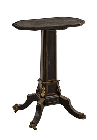 CANTONE Napoleone III in legno ebanizzato con elementi in bronzo dorato e...