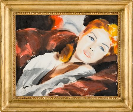 JANUSZ HAKA (Byton (Polonia) 1951) OLIO su tela "figura femminile", firmato...