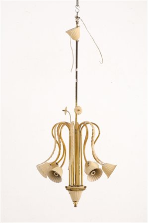 LAMPADARIO in ferro laccato. Anni '50 Misure: h cm 88