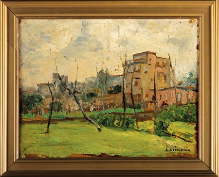 Luigi Crisconio Napoli 1893-Portici 1946 Paesaggio Firmato in basso a destra...