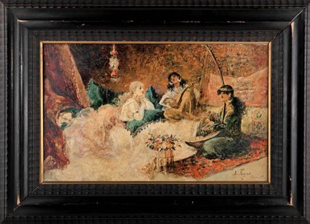 Antonio Rivas 1845-1911 Firmato e datato Roma 87 in basso a destra Olio su...