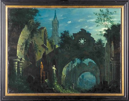 Antonio Basoli Castel Guelfo 1774-Bologna 1844 Nutturno Romantico al chiaro...