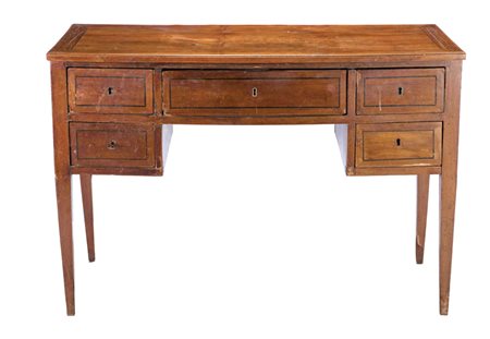 Scrivania stile luigi XVI in legno di noce, Italia inizi del XIX secolo...