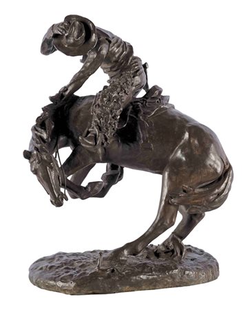 Scultura in bronzo “Uomo a cavallo” Altezza 55