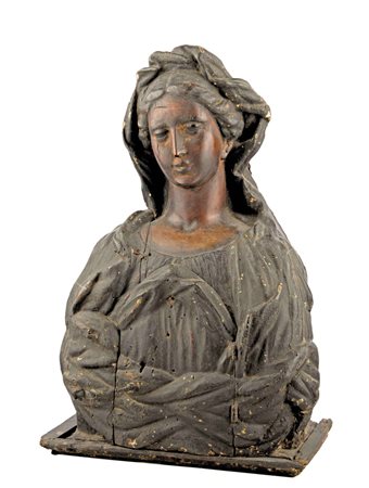 Antica Scultura lignea, Italia XVII-XVIII secolo Raffigurante busto di...