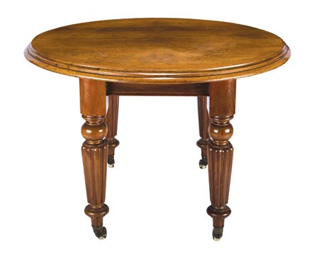 Tavolo da pranzo in mogano allungabile a manovella, Inghilterra XIX secolo...