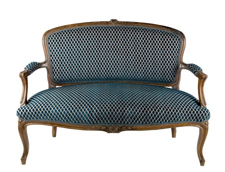 Salottino tre pezzi in legno di noce Fine XIX secolo Divano cm 90 x 124 x 58...