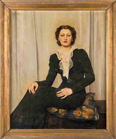 Bruno Croatto Trieste 1875-Roma 1948 Ritratto di Gentildonna Firmato in alto...
