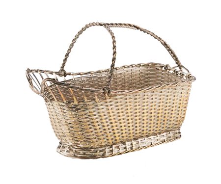 Cestello portabottiglia in metallo argentato Altezza cm 18