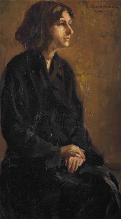 Antonino Calcagnadoro Rieti 1876-Roma 1935 Ritratto di donna Firmato e datato...
