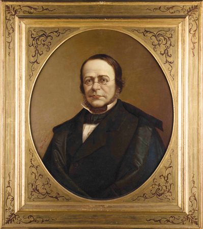 Scuola di Domenico Induno Camillo Benso Conte di Cavour Olio su tela. Misure...