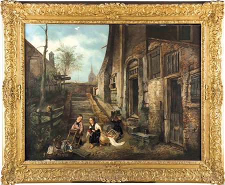 Jan Fabius Delft 1820-Am sterdam 1889 Il trasloco Firmato in basso a sinistra...