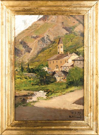 Lorenzo Delleani Pollone 1840-Torino 1908 Paesaggio Alpino Firmato e datato...