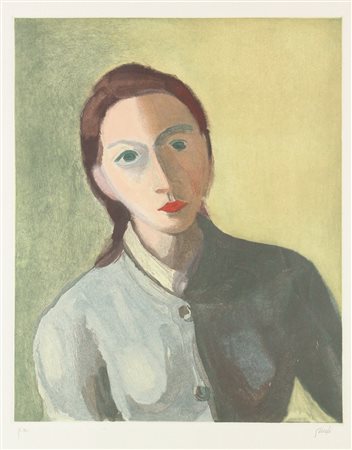 Virgilio Guidi, La Baronessa, incisione su carta, cm. 70x50 (lastra cm....