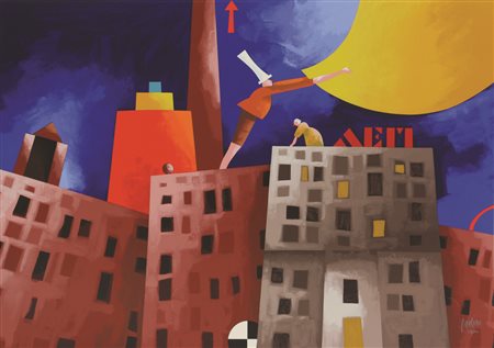 Emilio Tadini, Senza titolo, serigrafia su carta, cm. 50x70, es. 34/100,...