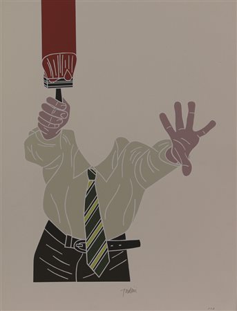 Emilio Tadini, Senza titolo, serigrafia su carta, cm. 65x50, es. prova...