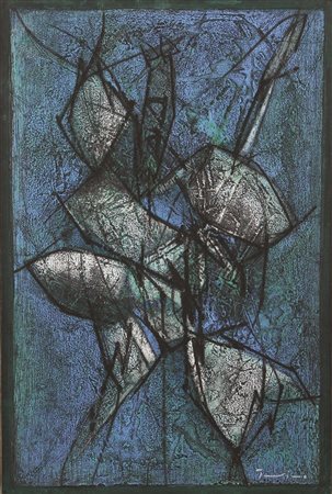 Salvatore Provino, Senza titolo, tecnica mista su tela, cm. 60x40, firmata in...