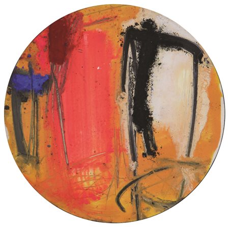 Enzo Esposito, Senza titolo, tecnica mista su cartoncino, diam. cm. 32