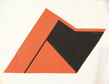 Renato Barisani, Senza titolo, 1980, acrilico su tela, cm. 50x70, firmato e...