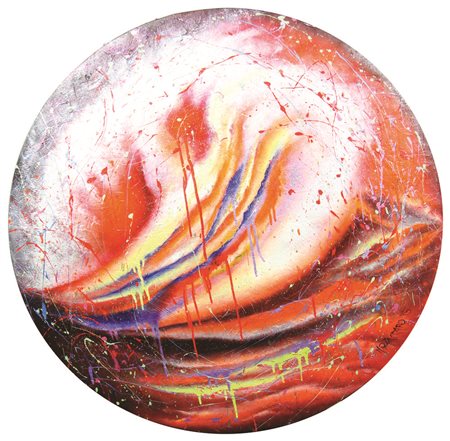 Maria Pia Zaccaro, Vibrazioni Ardenti nell'Oscurità, 2015, acrilico su tela,...