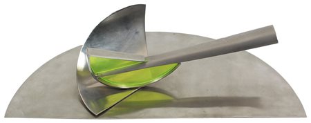 Michele Festa, SL.1, 1969, scultura in acciaio inox e perspex verdi, cm....