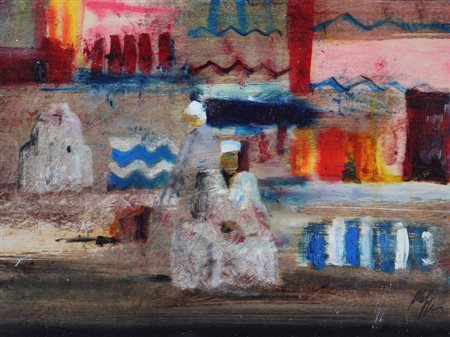 Salvatore Magazzini, Souk, 2009, olio su tavola, cm. 30x40, firmato in basso...