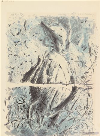 Max Kuatty, Omaggio alla Non Violenza, tecnica mista su carboncino, cm....