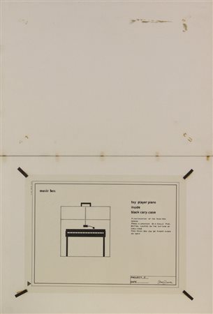 Joe Jones, Music Box, progetto a china su carta applicato su carta, cm....