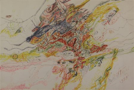 Gerardo Dottori, Motivi Astratti, 1975, tecnica mista su carta, cm. 30x45,...