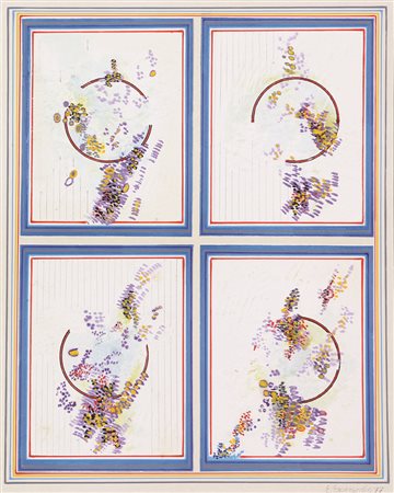 E. Sperandio, Senza titolo, 1977, tecnica mista su cartoncino, cm. 38,5x30,...