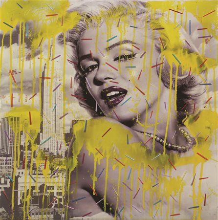 Natale Oggionni, Semi-Zen Marilyn, 2015, tecnica mista e applicazione di...