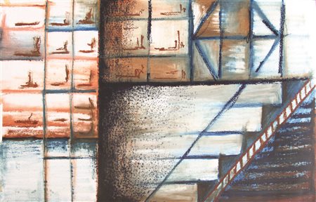 Mara Cifronti, Senza titolo, tecnica mista su carta, cm. 148x100, firmata in...