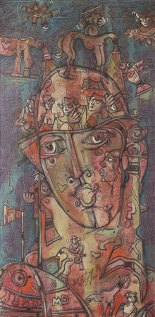 Martino Delego, I Pensieri Surreali..., 1994, tecnica mista su tela, cm....