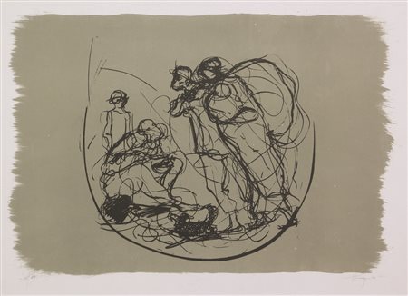 Trento Longaretti, Senza titolo, litografia su carta, cm. 34x48, es. 20/49,...