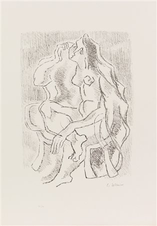 Cristoforo De Amicis, Senza titolo, litografia su carta, cm. 70x50, es. di...