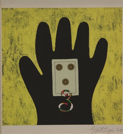 Franco Gentilini, Senza titolo, 1970, litografia su carta, cm. 24x24, firmata...