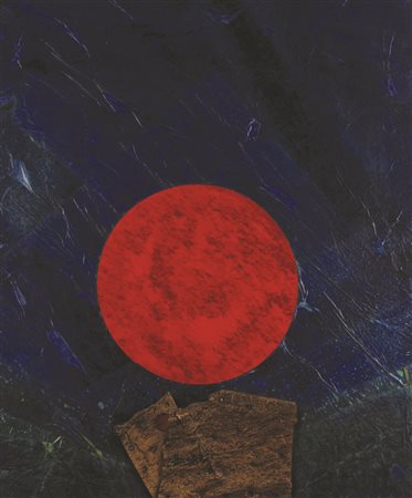 Roberto Crippa, Senza titolo, (anni '70), tecnica mista e sughero su tavola,...