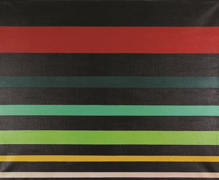 Mauro Reggiani, Composizione n. 10, 1976, olio su tela, cm. 65x81, firmato,...