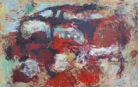 Edoardo Franceschini, Senza titolo, 1956, olio su carta intelata, cm. 35x55,...