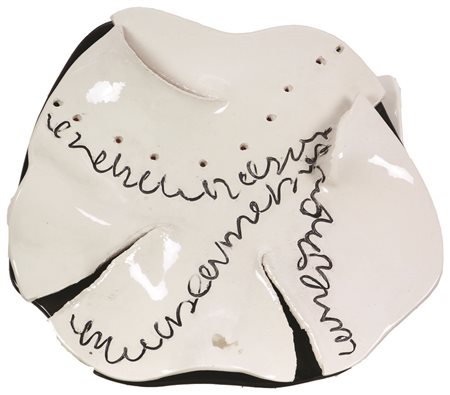 Agostino Ferrari, Senza titolo, scultura in ceramica, cm. 40x40x8 c.ca,...