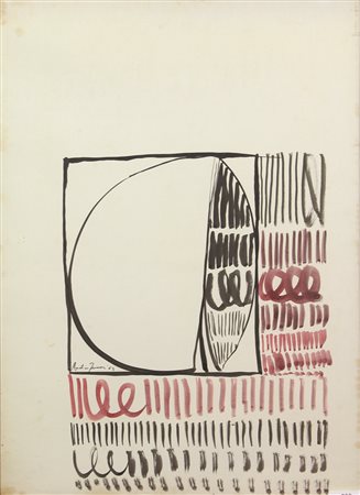 Agostino Ferrari, Senza titolo, 1963, tecnica mista su carta applicata su...