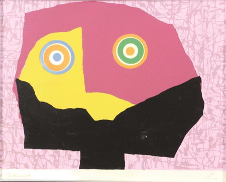 Enrico Baj, lotto di 3 cataloghi ed un'opera: 1. Consuelo, 1967, tecnica...