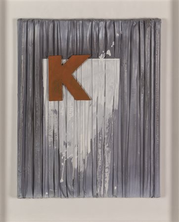 Umberto Mariani, Senza titolo: K, 2008, acrilico su lamina di piombo, cm....