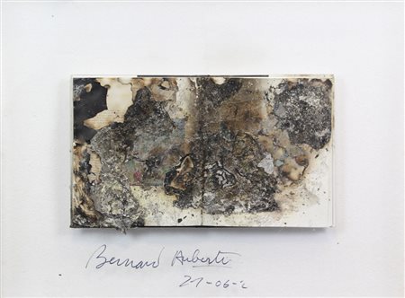 Bernard Aubertin, L'Art Brulee, 2010, libro d'arte bruciato entro teca di...