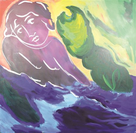 Mimmo Germanà, Tramonto, 1989, olio su tela, cm. 130x130, firmato, intitolato...