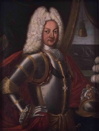 Scuola romana, Ritratto di ammiraglio, inizio XVIII secolo Olio su tela, 103...