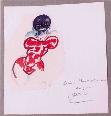 Federico Fellini (Rimini 1920 - Roma 1993), Coppia di disegni Studio per...