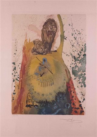 Salvator Dalì (Figueres 1904 - Figueres 1989), Lion et lionne, anni '70...